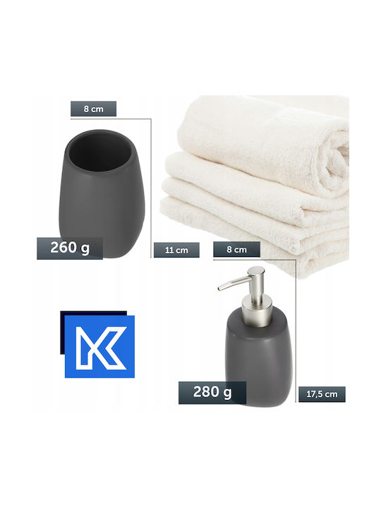 Kadax Kadax Ceramic Gray Bathroom Accessory Set
