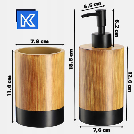 Kadax Kadax Badezimmerzubehör-Set Hölzernes Schwarzes