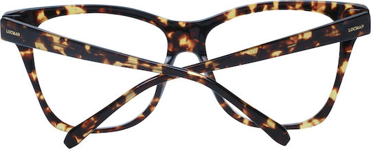 Locman Italy Plastic Eyeglass Frame Butterfly Brown LOCV008 DEM