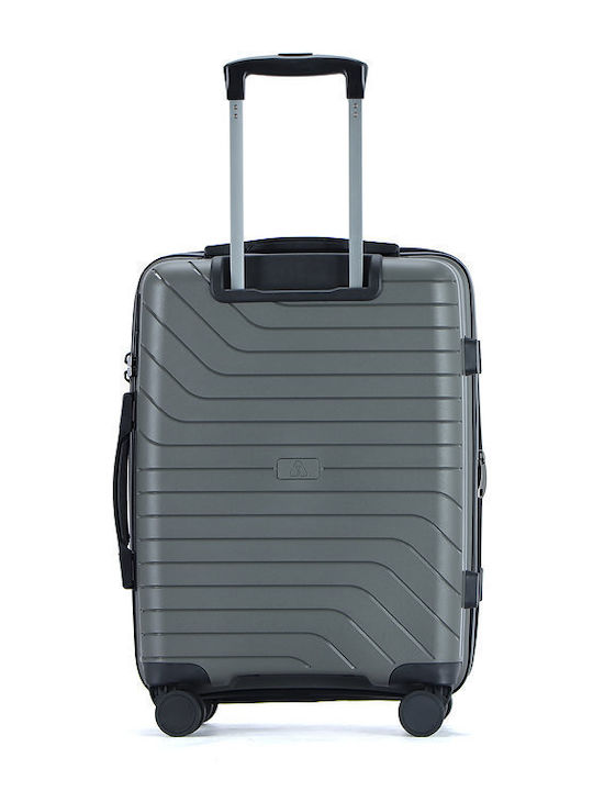 Lavor Cabin Hard Gray Suitcase with 4 Wheels Height 55cm