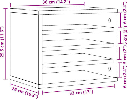 Ξύλινη Θήκη Χαρτιών σε Καφέ Χρώμα 26x29.5x36εκ. 1τμχ