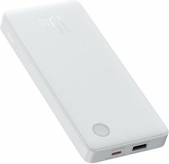 Baseus Air Lite Power Bank 10000mAh 15W cu Port USB-A și Port USB-C Alb