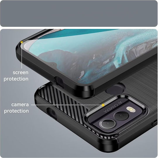 Techsuit Carbon Back Cover Silicone Blue (Nokia C22)