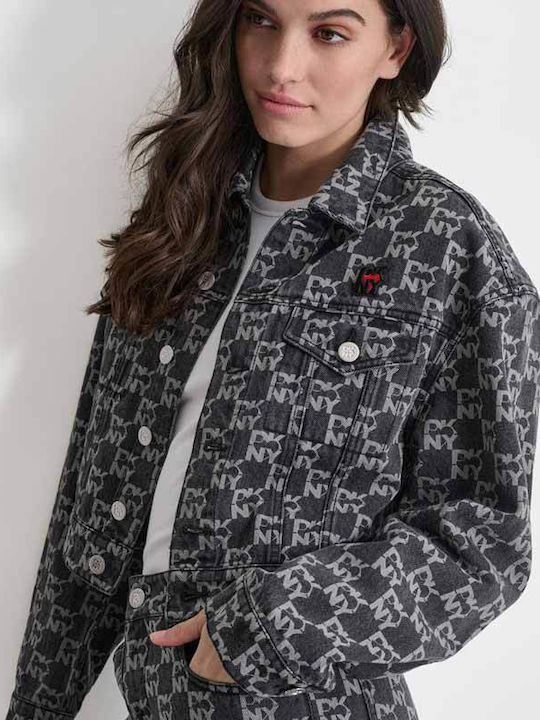Heart Of Ny Scurtă Jachetă de femei din denim Dark Grey