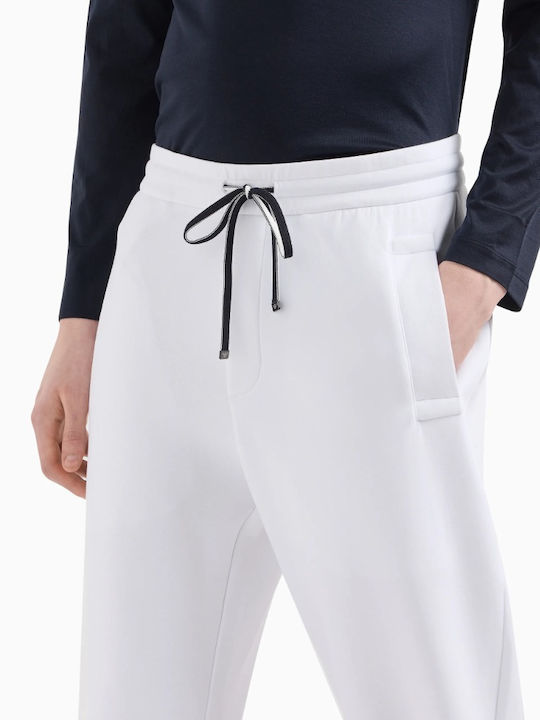 Sweatpants with Elastic White