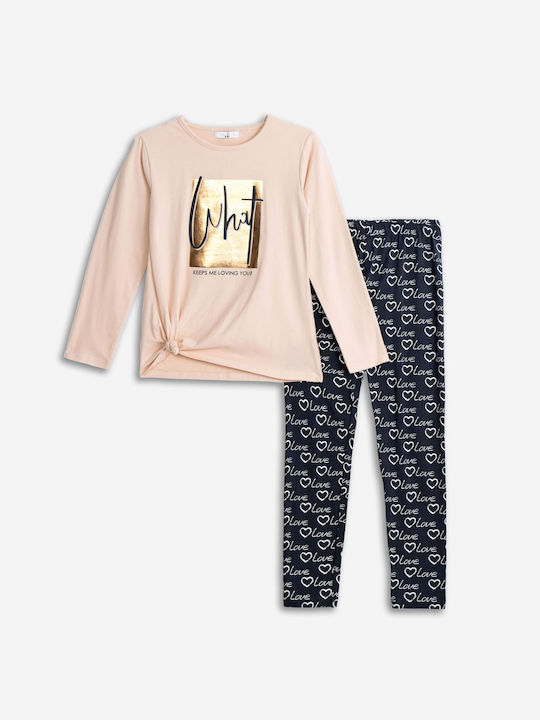 Funky Kids' Set with Leggings Winter 2pcs Pink