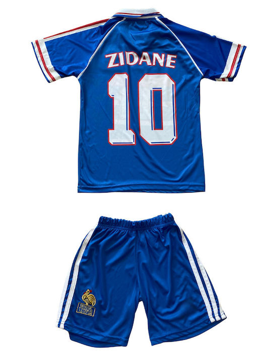 Παιδικό Σετ Ποδοσφαίρου Zidane 10 Εθνική Γαλλία Μπλε Balón De Oro Unisex Fj235