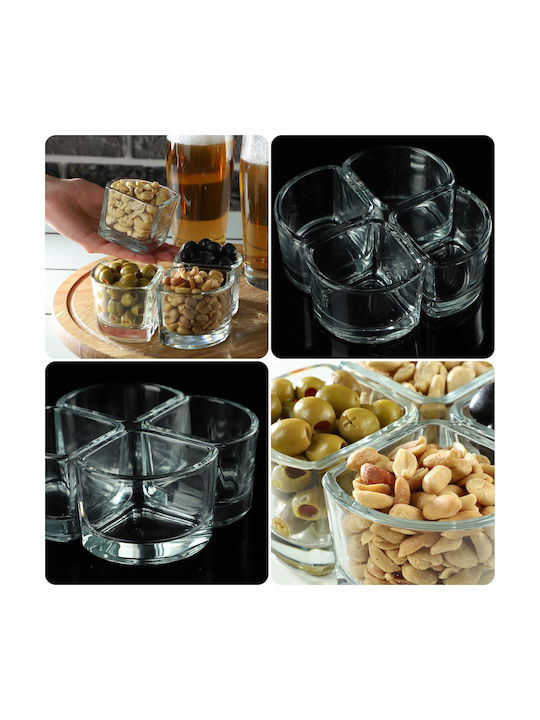 Kadax Dip Serving Bowl Round Glass Transparent 8pcs