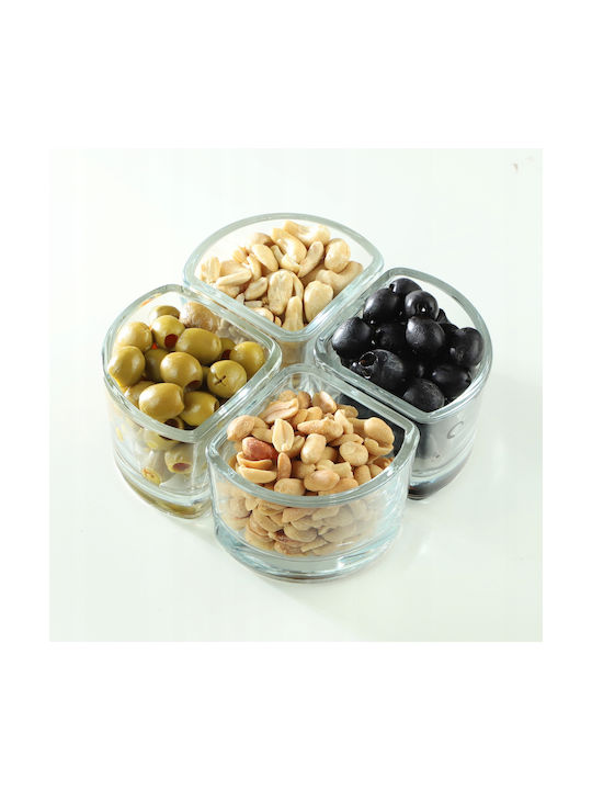 Kadax Dip Serving Bowl Round Glass Transparent 8pcs