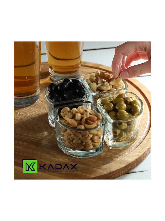 Kadax Dip Serving Bowl Round Glass Transparent 8pcs