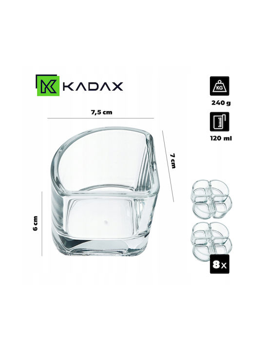 Kadax Dip Serving Bowl Round Glass Transparent 8pcs