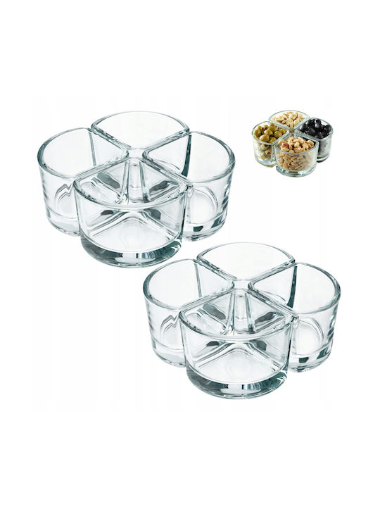 Kadax Dip Serving Bowl Round Glass Transparent 8pcs