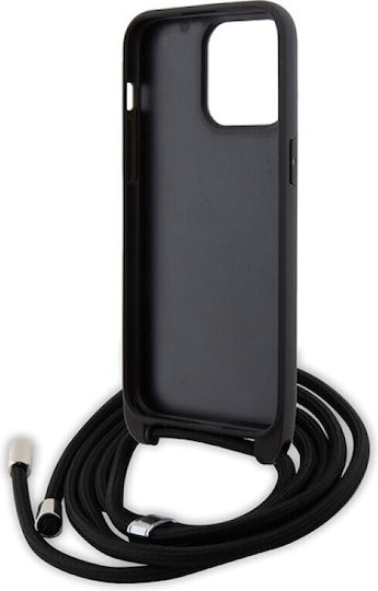 Karl Lagerfeld Metal Pin Karl & Choupette Back Cover Plastic with Strap Black (iPhone 15 Pro Max)