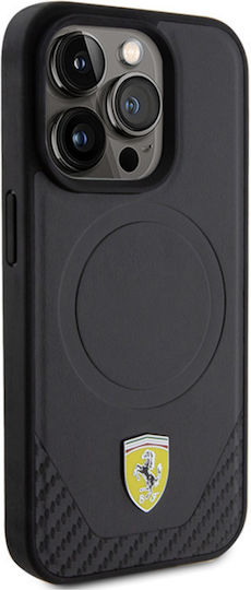 Ferrari 6.1" Back Cover Plastic Negru (iPhone 15 Pro)