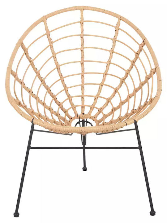 Πολυθρόνα Εξωτερικού Χώρου Rattan Allegra Μπέζ 73x78x88εκ.