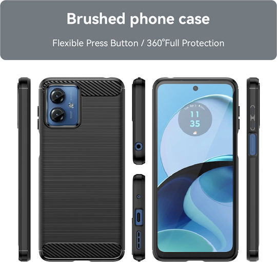Techsuit Carbon Back Cover Silicone Black (Motorola Moto G14)