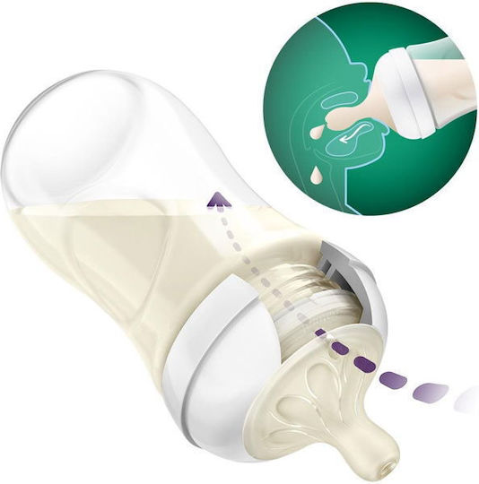Philips Glass Baby Bottle Natural Response Anti-colic with Silicone Teat for 1+ Months White 240ml