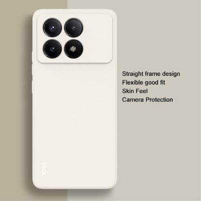 Imak Uc-4 Series Straight Edge Back Cover Silicone / Tempered Glass Beige (Poco X6 Pro)