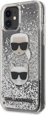 Karl Lagerfeld Glitter Karl&choupette Back Cover Plastic / Silicone Gray (iPhone 11)