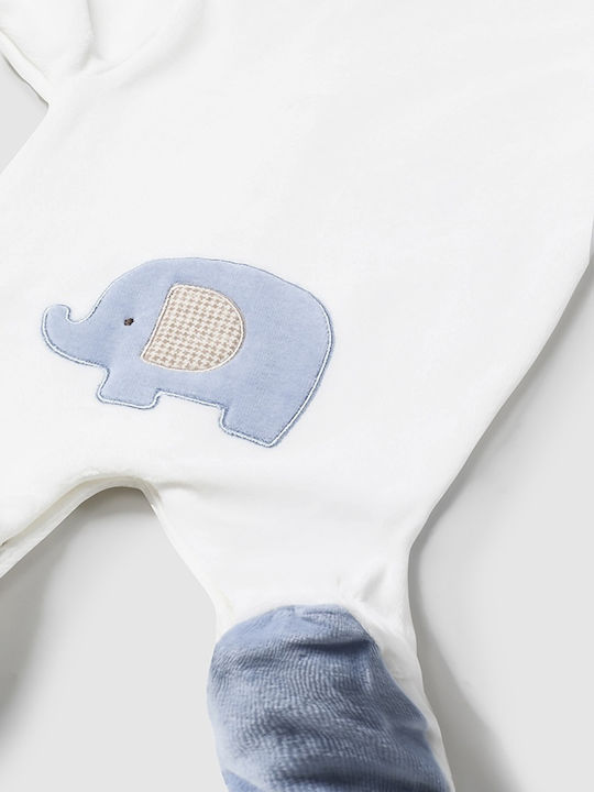 Mayoral Baby Bodysuit Set Long-Sleeved Velvet Light Blue 2pcs