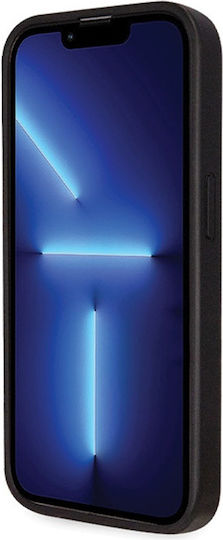 Guess Metal Logo Umschlag Rückseite Metallisch mit Band Schwarz (Apple iPhone 14 Pro)