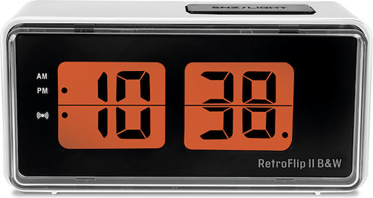 Life Retroflip Ii Επιτραπέζιο Ψηφιακό Ρολόι LED με Ξυπνητήρι Λευκό 221-0416