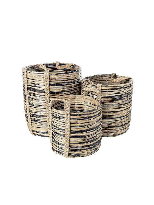 Coș decorativ Wicker cu mânere Black S Line