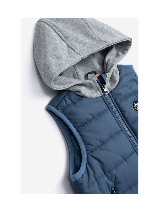 Funky Kinderjacke Ärmellos mit Kapuze Blau