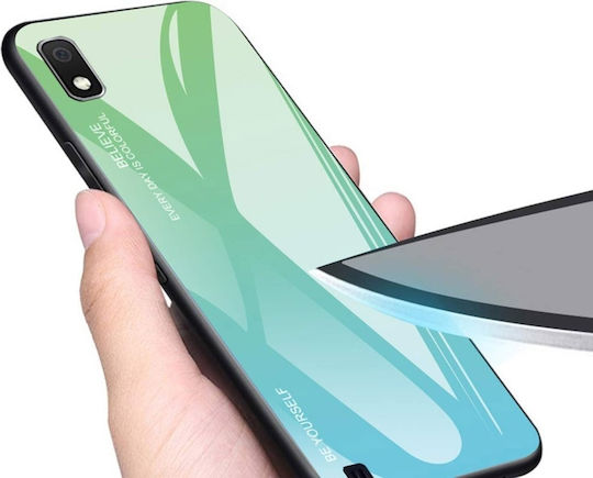 Hurtel Gradient Glass Umschlag Rückseite Kunststoff Rosa (Galaxy A10)