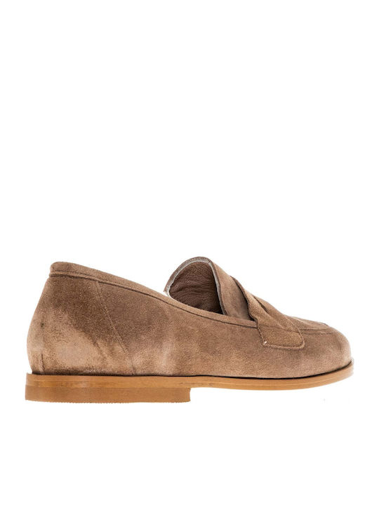 Δερμάτινα Γυναικεία Loafers σε Μπεζ Χρώμα