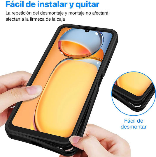 Techsuit ColorVerse 360 Vollschutz Gehärtetes Glas Set mit gehärtetem Glas Schwarz (Xiaomi Redmi 13C 4G)