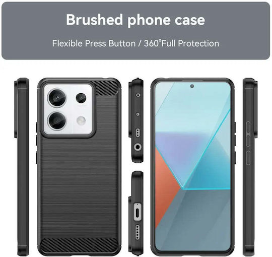 Hurtel Carbon Umschlag Rückseite Silikon Schwarz (Redmi Note 13 5G -> Redmi Note 13 5G)