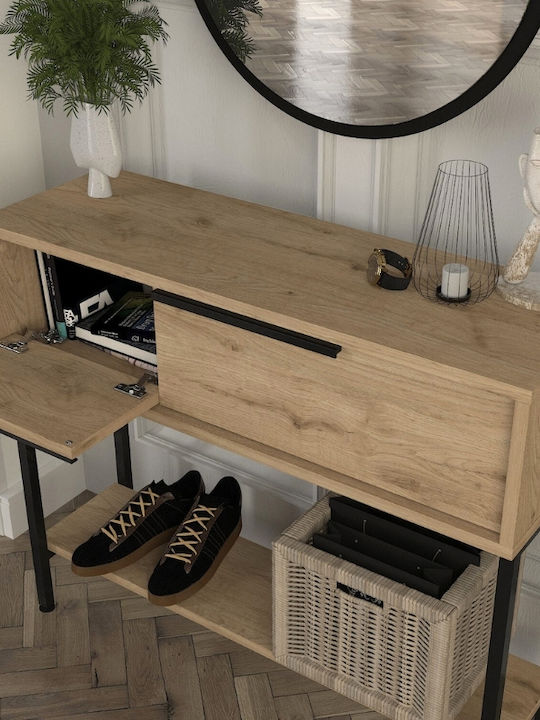 Suzy Wooden Console with Mirror Sapphire Oak L90xW29.6xH76cm