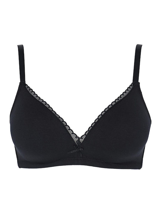 Cotonella Triangle Triangle Bra with Light Padding without Underwire Black