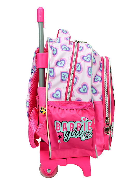 Gim Barbie Holographic School Bag Trolley Kindergarten Pink with Water Bottle Holder 12Liters