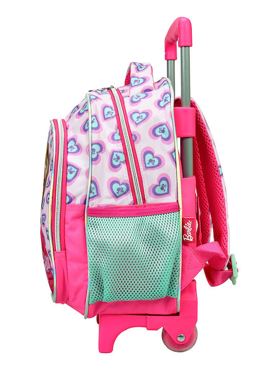 Gim Barbie Holographic School Bag Trolley Kindergarten Pink with Water Bottle Holder 12Liters