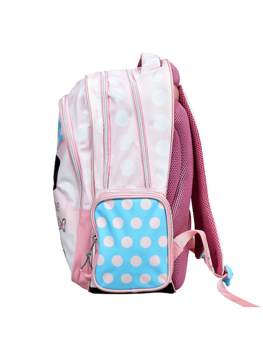 Gim Polka Dot Power School Backpack for Elementary with Water Bottle Holder Pink 27lt