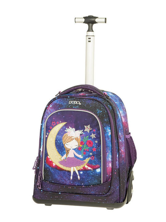 Polo Rolling School Bag Trolley Elementary, Elementary Girl On The Moon with Water Bottle Holder 30Liters 2024