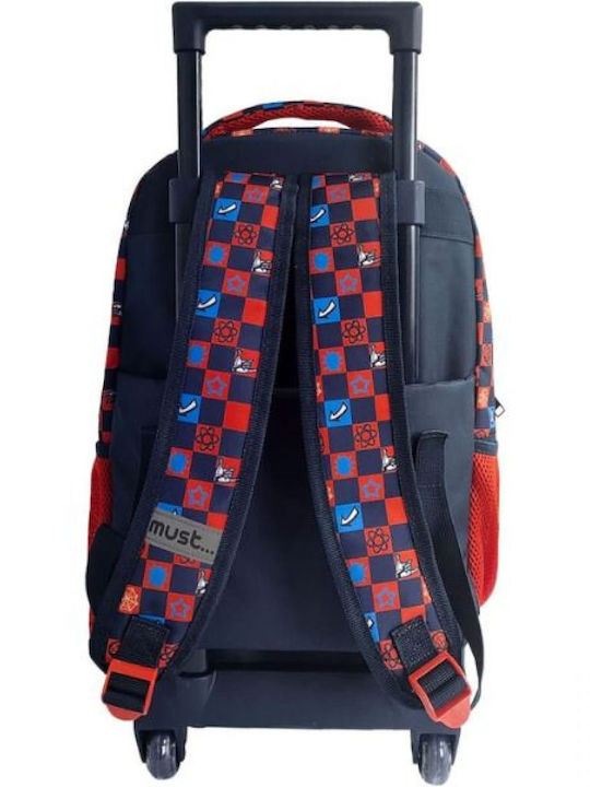 Must Team School Trolley Bag Elementary with Water Bottle Holder Blue 30L 34 x 20 x 44cm