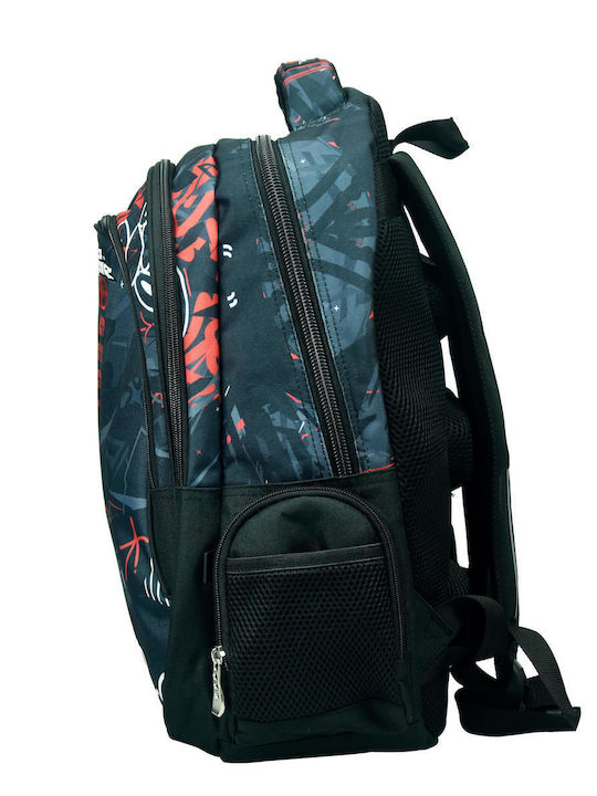 No Fear School Bag Backpack Elementary, Elementary Multicolour with Water Bottle Holder 30Liters