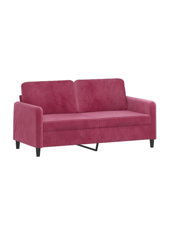 Living Room Furniture Set 2-Seater & 2-Seater & Stool Red