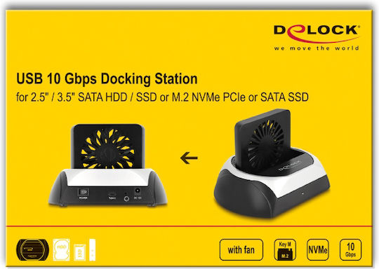 DeLock Docking Station Σκληρών Δίσκων PCIe/SATA 2.5" / 3.5" με σύνδεση USB-C (64280)