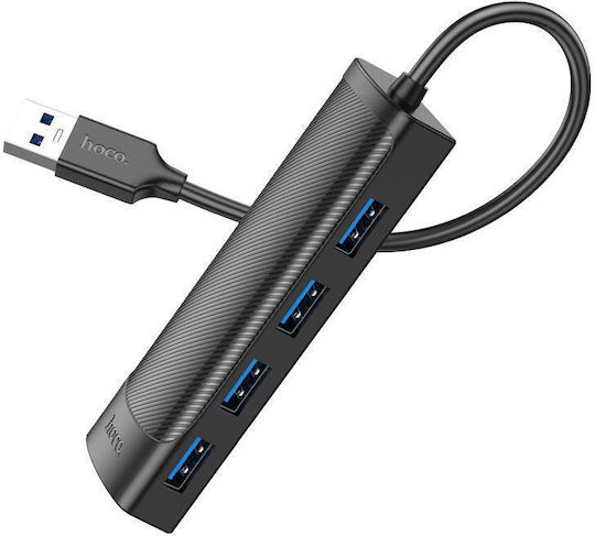 Hoco HB41 USB 3.0 Хъб 4 порта с връзка USB-A Черен