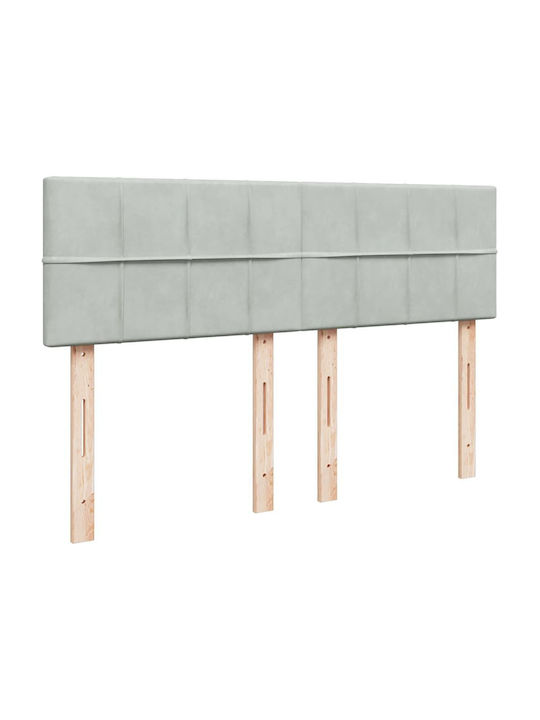 Bed Double Upholstered with Fabric Light Gray with Slats & Mattress 140x190cm
