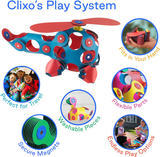 Clics Toys Μαγνητικό Παιχνίδι Κατασκευών Itsy Pack Flamingo-Turquoise
