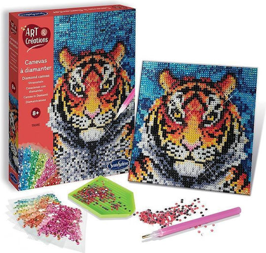 Sentosphere Mozaic Creative Diamond Tiger Kit pentru copii de 8+ ani+ ani