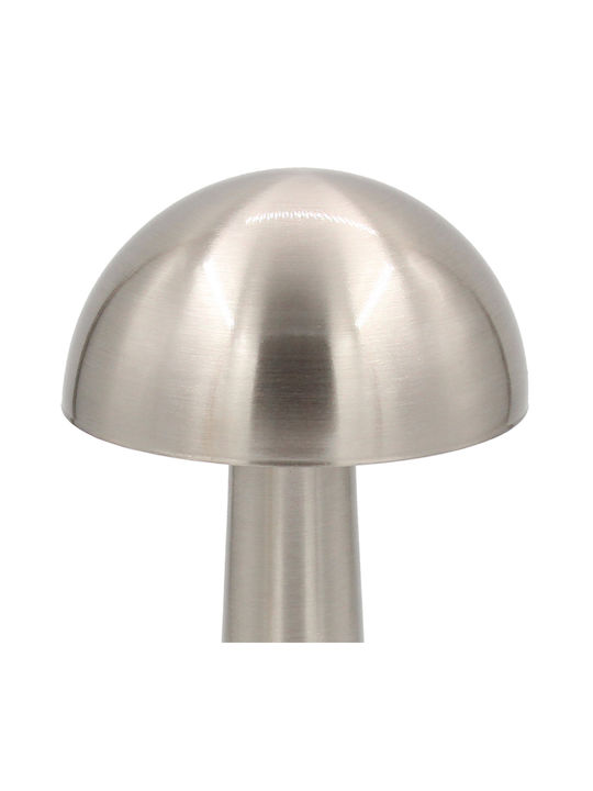 Keskor Metal Table Lamp LED with Silver Shade and Base