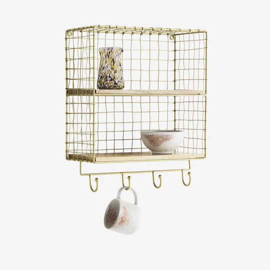 Madam Stoltz Metal Wall Hanger 4 Hooks 35x44cm Madam Stoltz Metal Wall Hanger 4 Hooks 35x44cm