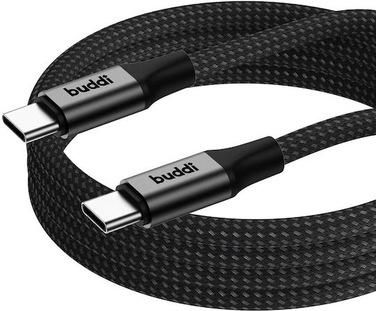 Buddi USB 2.0 Cable USB-C male - USB-C 60W Μαύρο 3m 122427