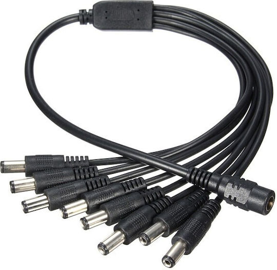 Ez-dcsp8 1xdc Θηλυκό 8xdc Αρσενικό Καλώδιο 5.5*2.1mm 40cm